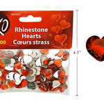 Rhinestone Red Hearts 100pcs/Pk