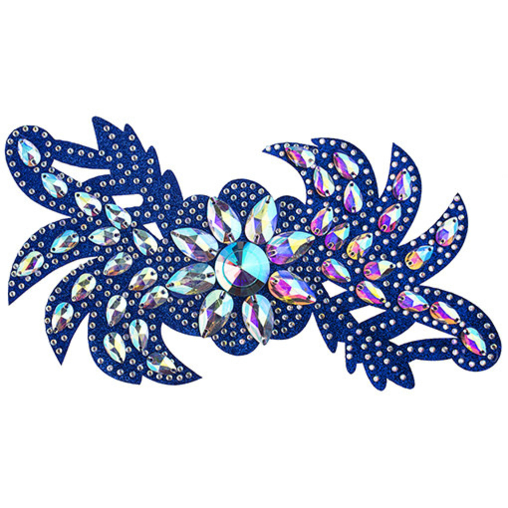 Motif Glitter Leaves with Stones 28x13cm