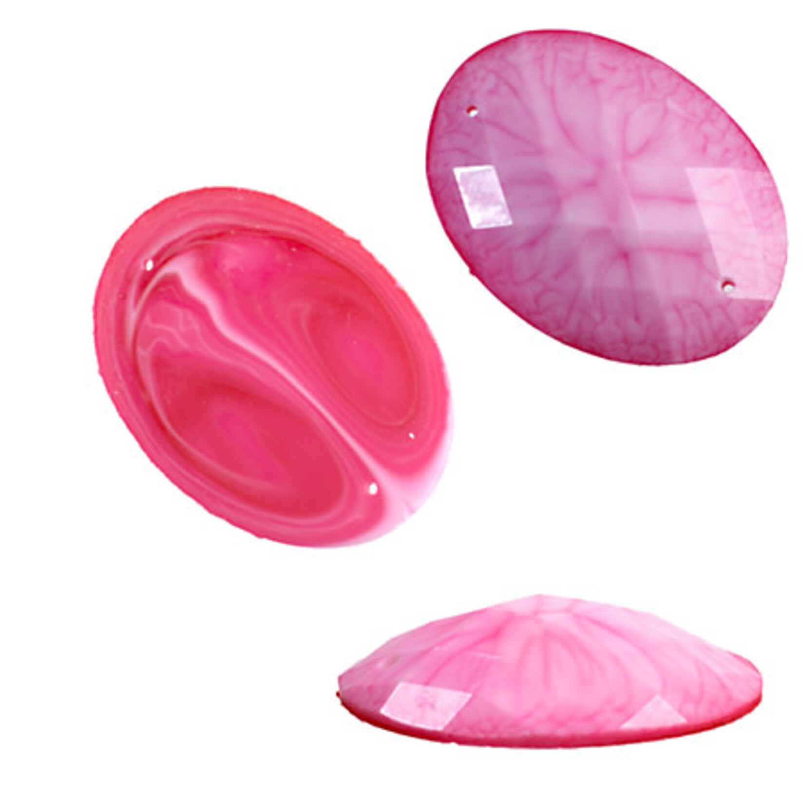 Resin Sew-on Crinkle Stone 30x40mm Oval (10 Pieces)