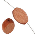 Wooden Flat Oval Bead 10x15mm  (24 pcs)