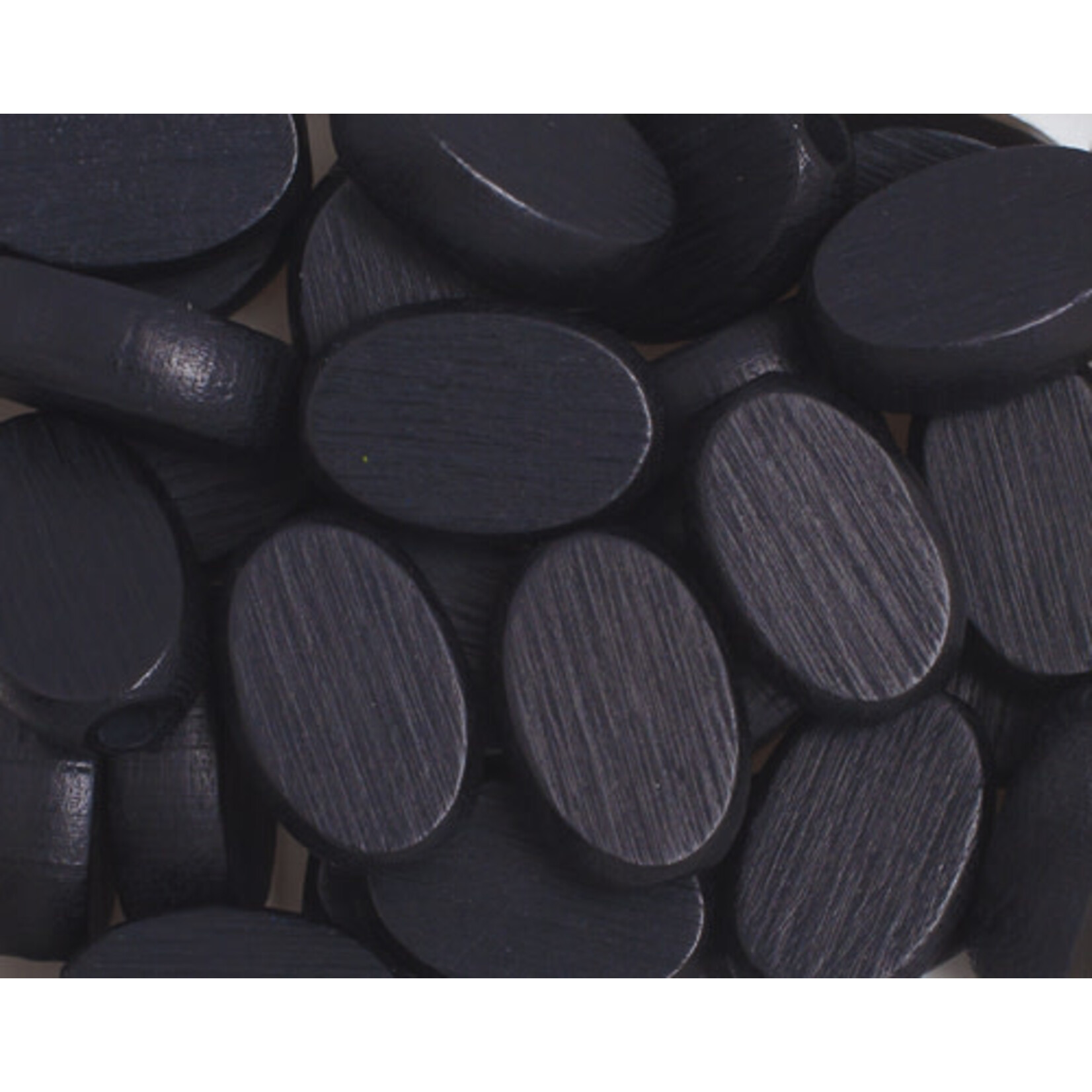 Wooden Flat Oval Bead 10x15mm  (24 pcs)