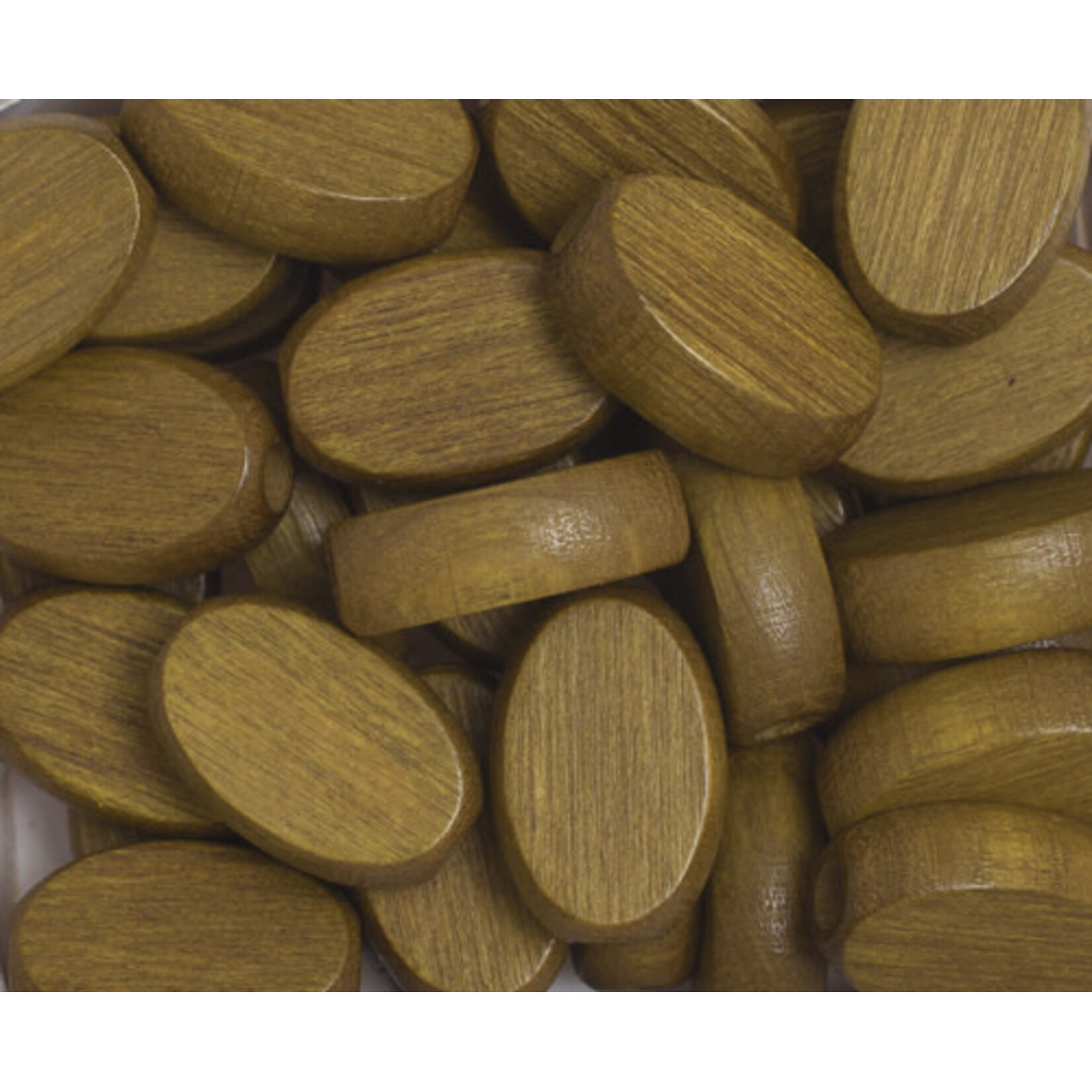 Wooden Flat Oval Bead 10x15mm  (24 pcs)