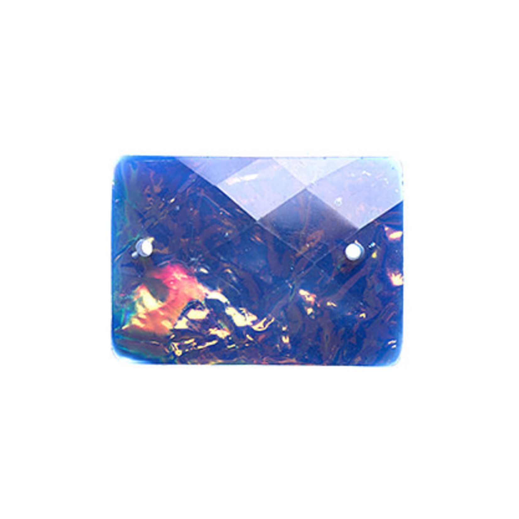 Dichroic Style Sew-On Stone 15 x 21 mm Rectangle (10 Piece)