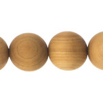 Cedar Wood Bead Round 8 Inches Natural 12mm