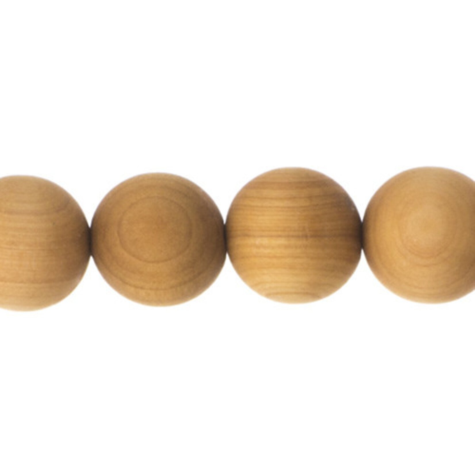 Cedar Wood Bead Round 8 Inches Natural 18mm