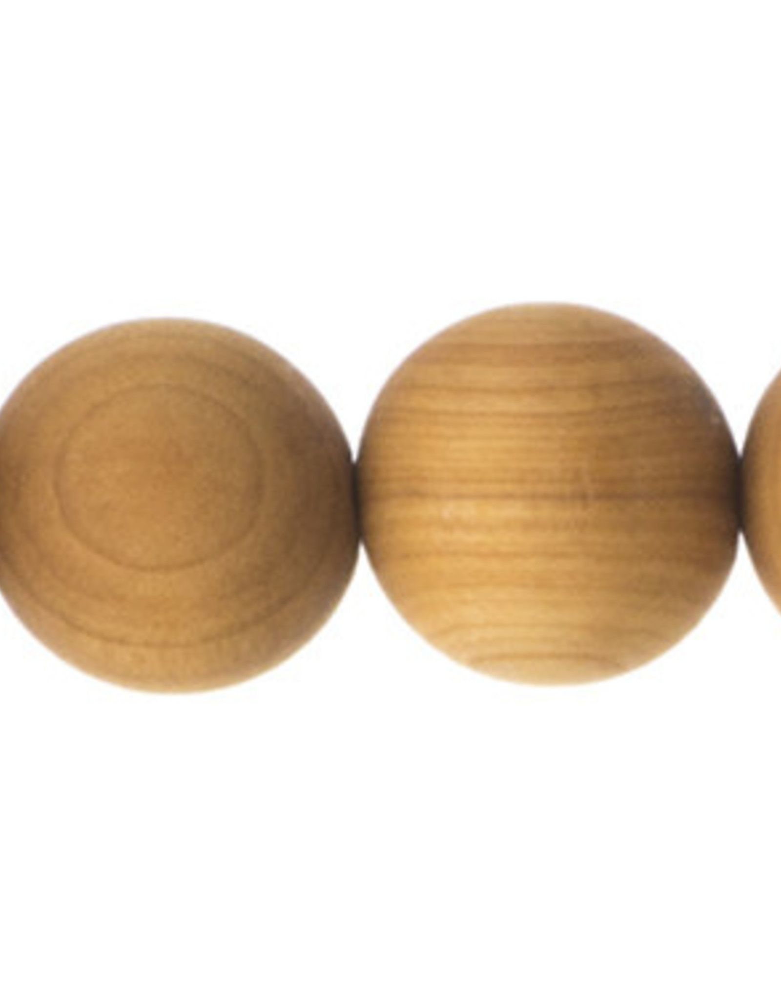 Cedar Wood Bead Round 8 Inches Natural 20mm