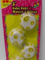 Printed Cake Cups  Happy Face 3 inches (80CT)