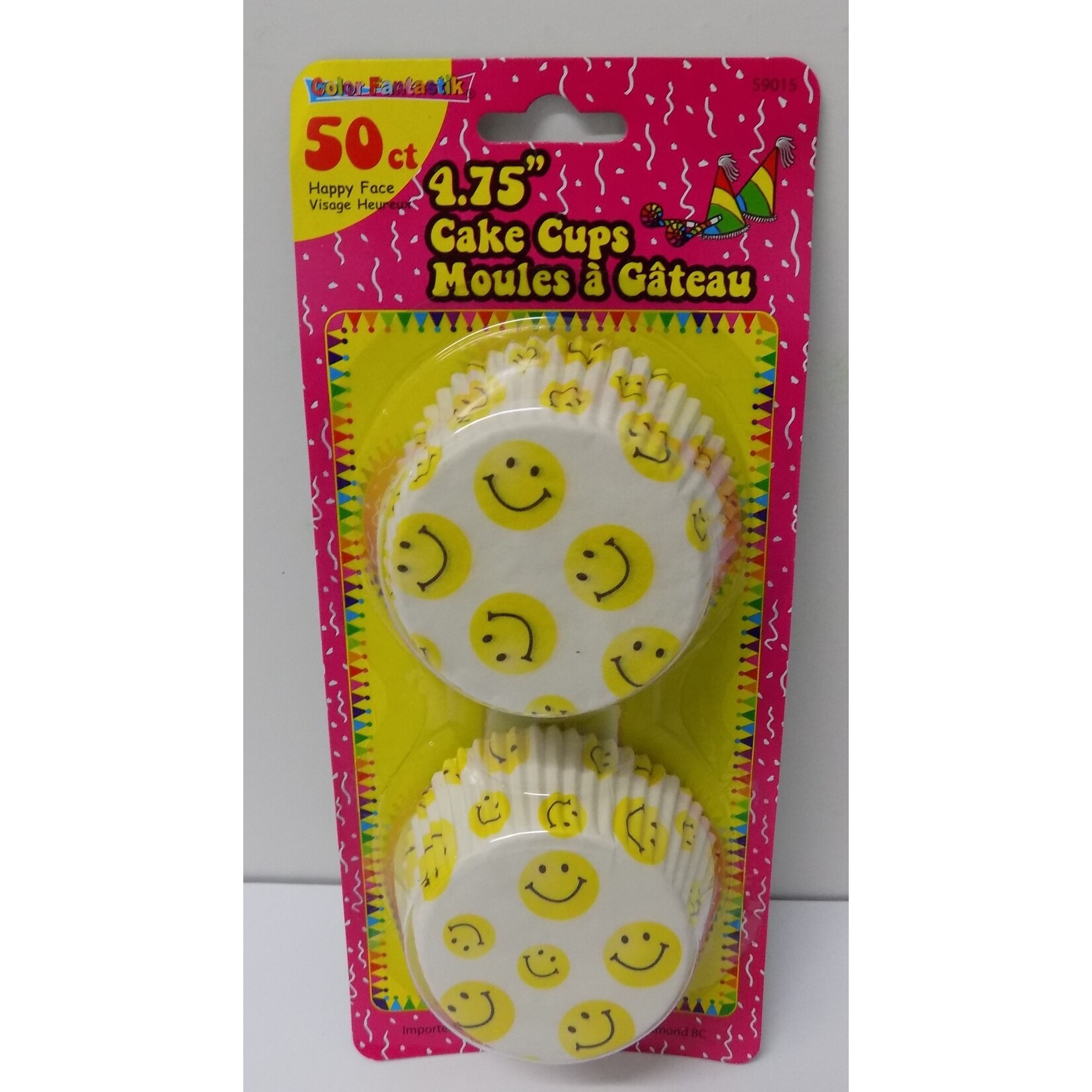 Printed Cake Cups  Happy Face 4.75 inches (50CT)