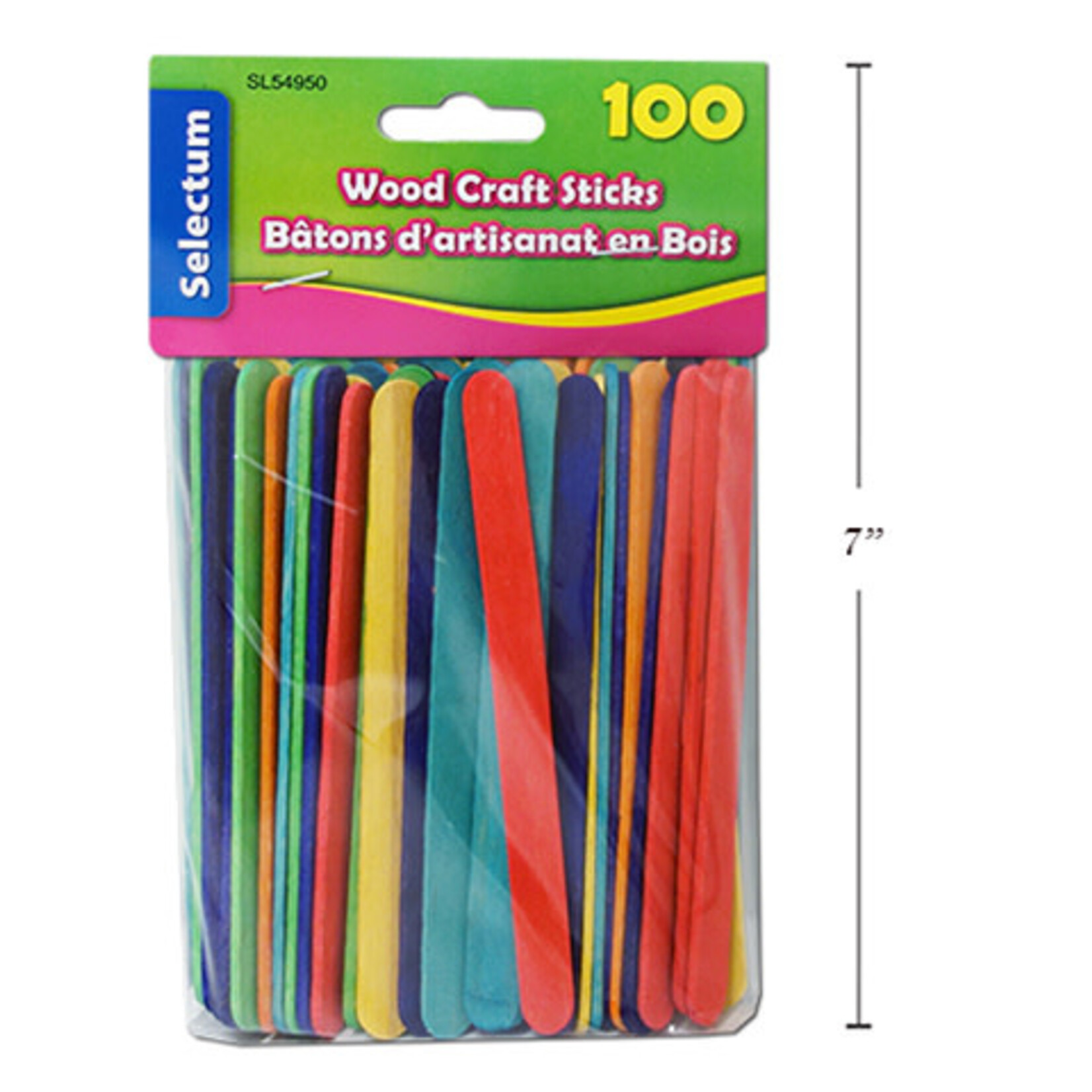 Wooden Craft Sticks 100 Pieces (114mm) 4.5 Inches Coloured
