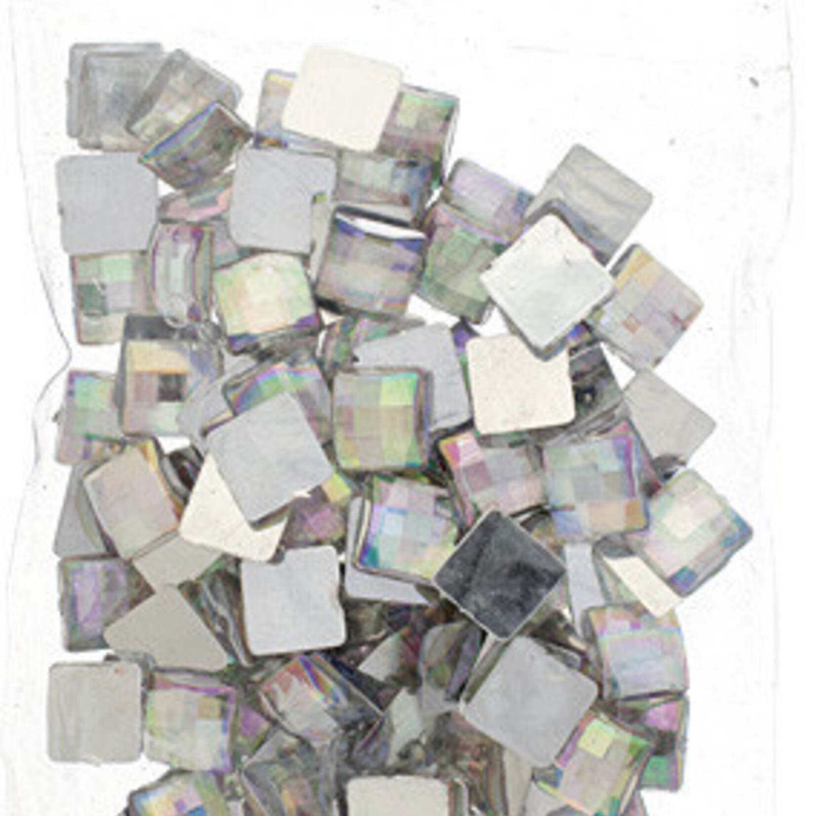 Acrylic Facetted Rhinestone Square 10mm (100 pcs) Crystal AB