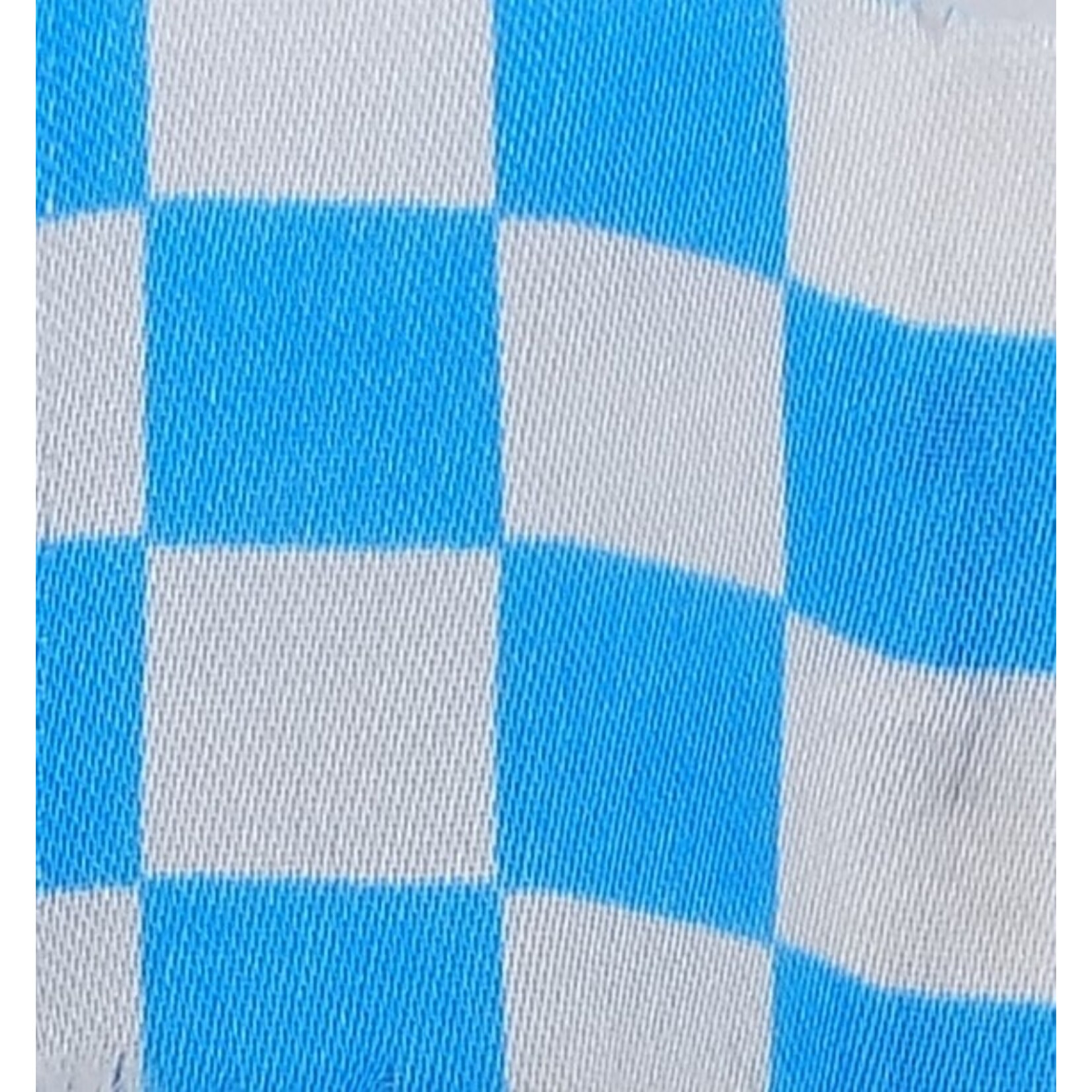 Satin Polyester 58 - 60 Inches Checkered - White & Turquoise