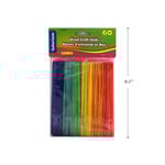Wooden Craft Sticks Jumbo 60 Pieces 150mm Coloured