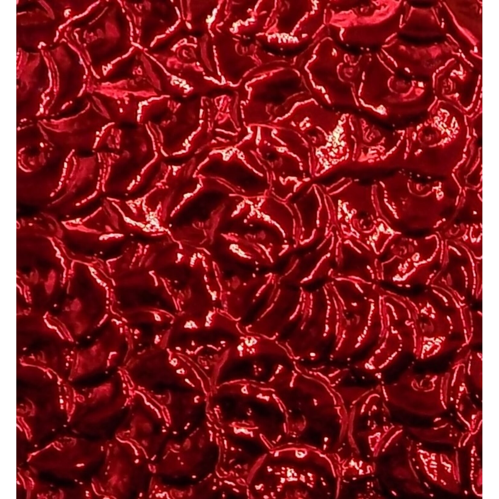 Pattern Sequins Leatherette w/ Fleece Backing Red