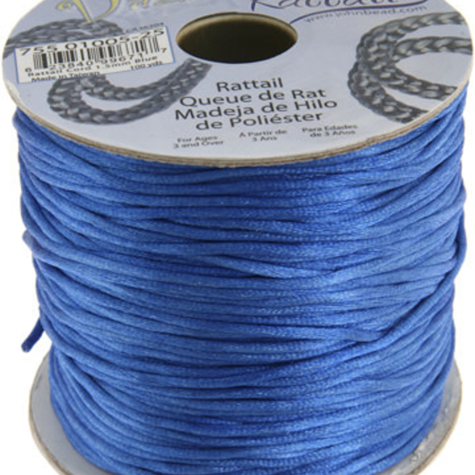 Rattail Cord 1.5mm (100 yards)  Blue