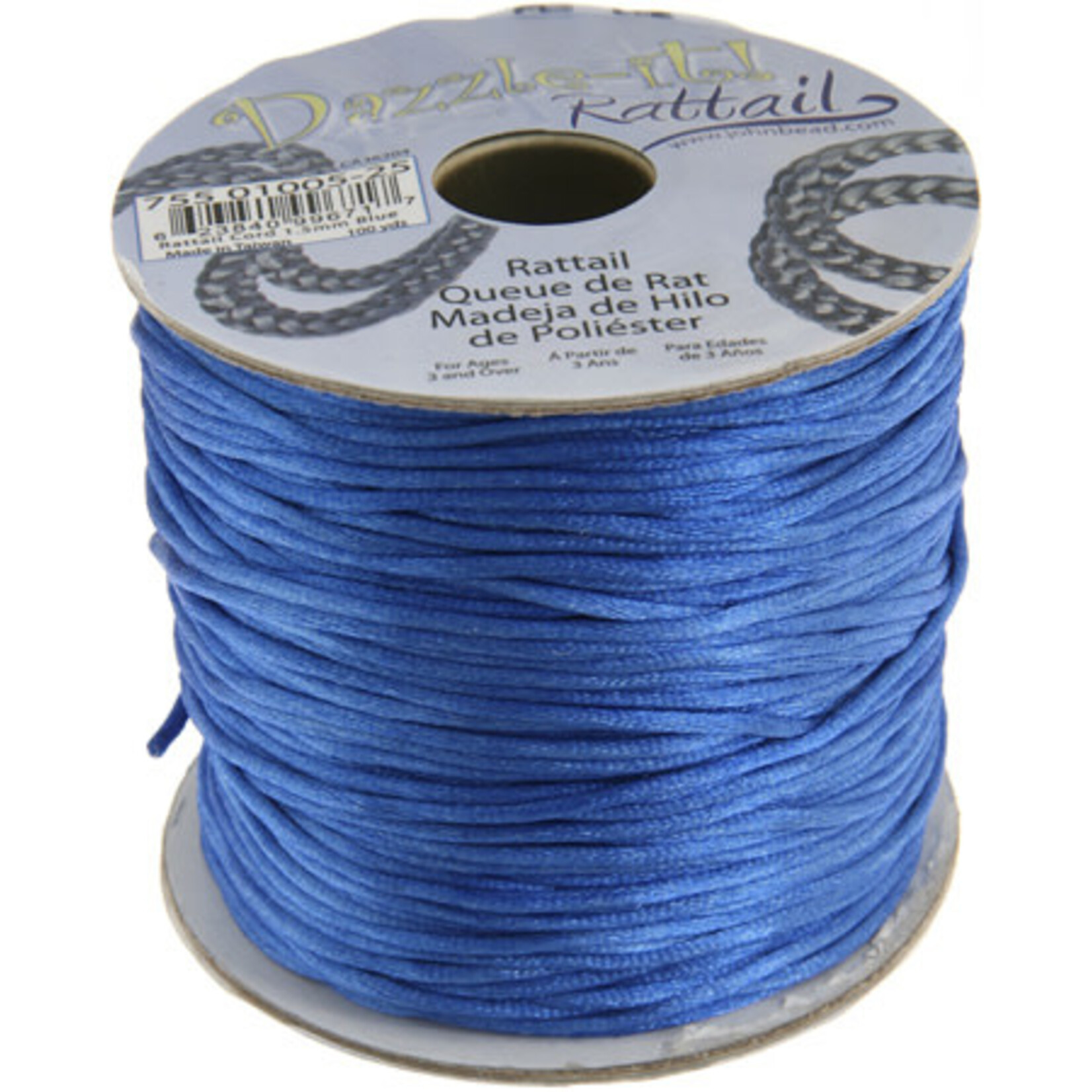 Rattail Cord 1.5mm (100 yards)  Blue