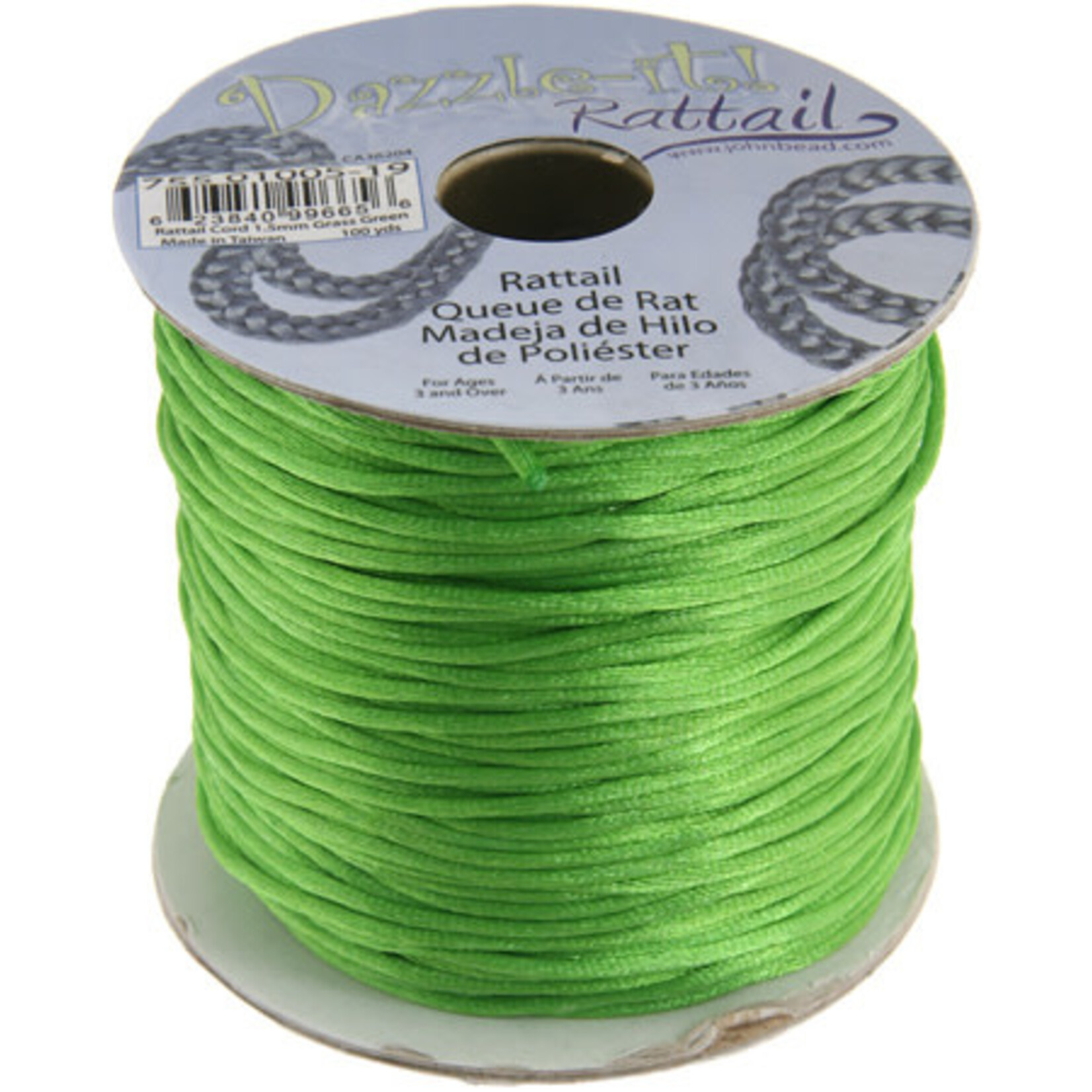 Rattail Cord 1.5mm (100 yards)  Grass Green