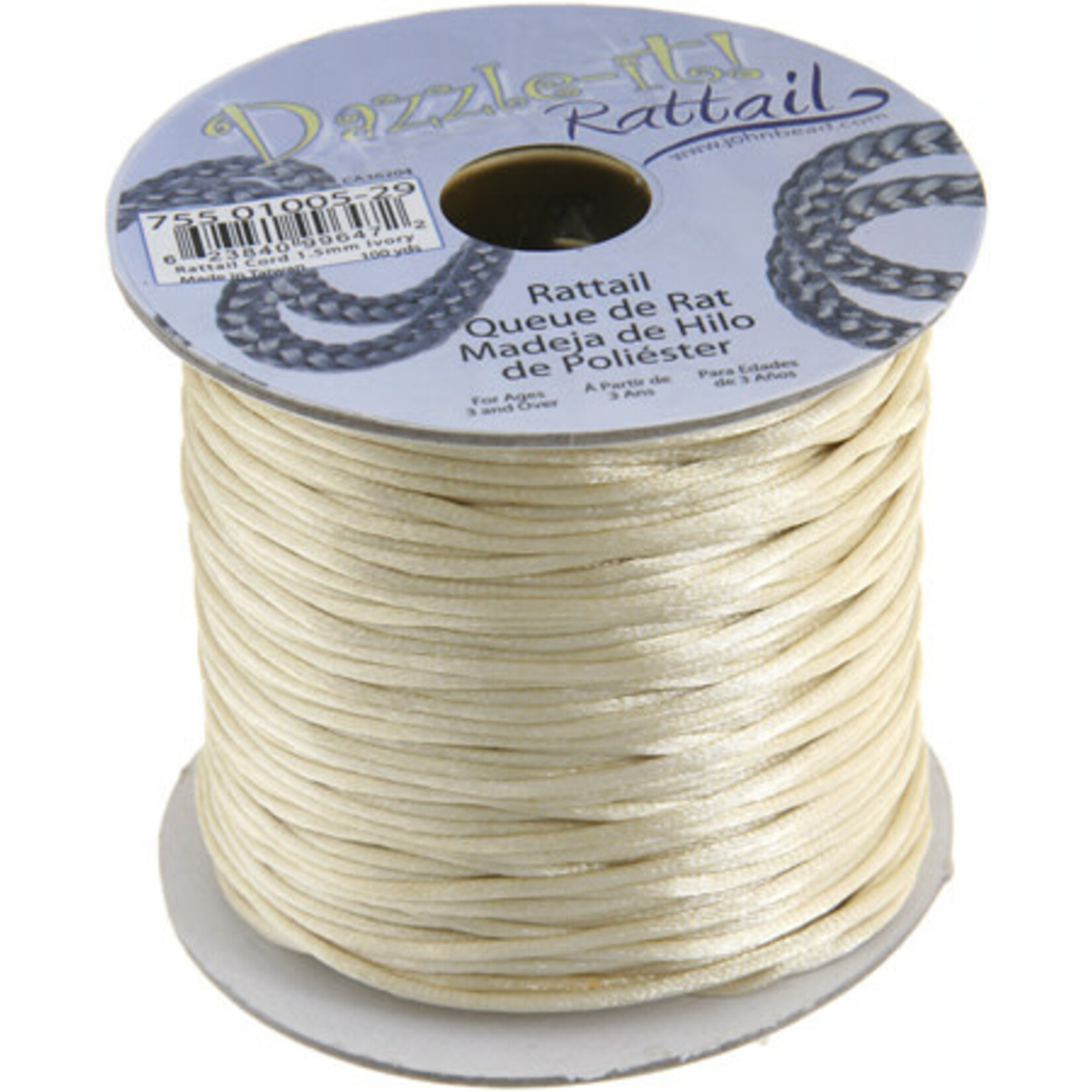 Rattail Cord 1.5mm (100 yards)  Ivory