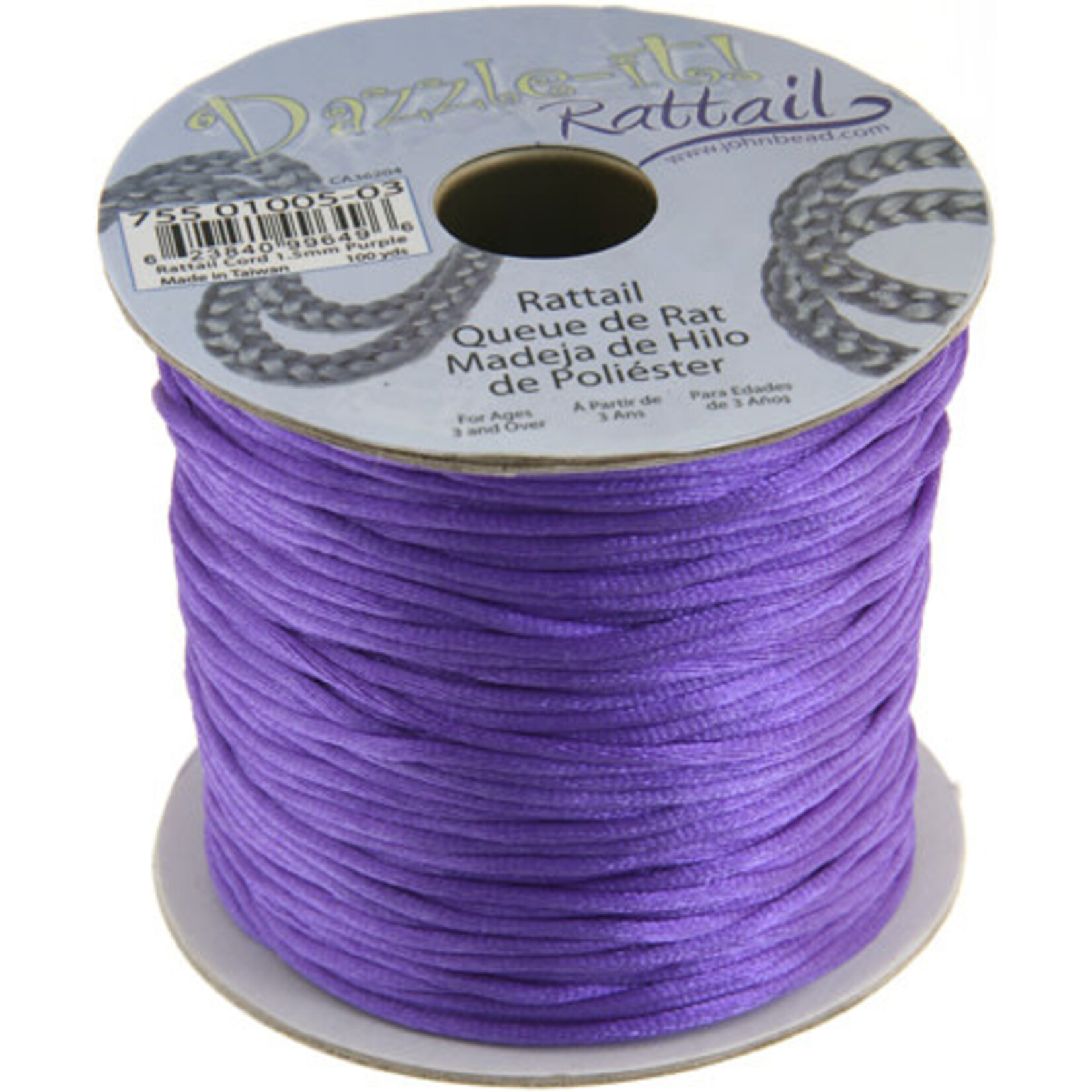 Rattail Cord 1.5mm (100 yards)  Purple