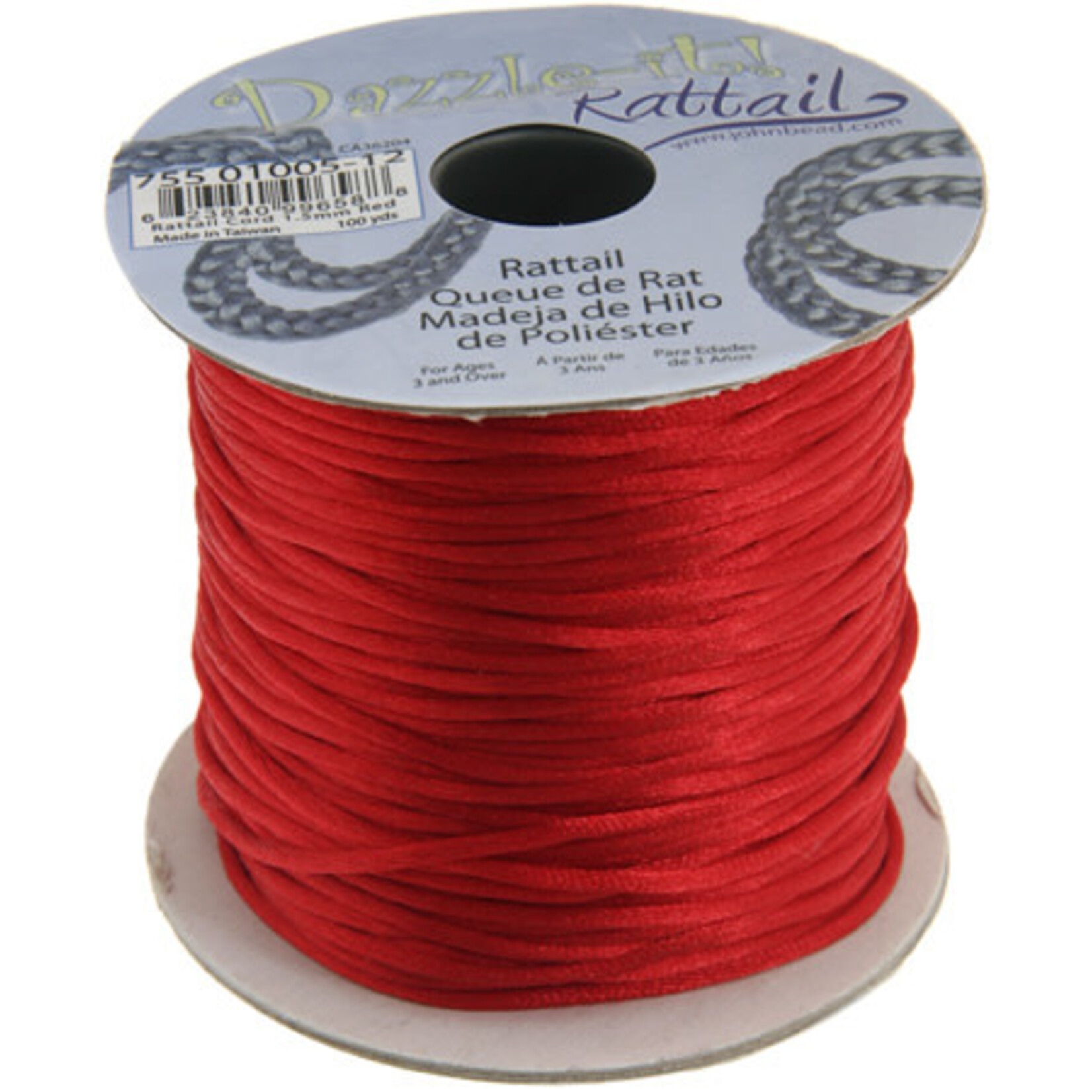 Rattail Cord 1.5mm (100 yards)  Red