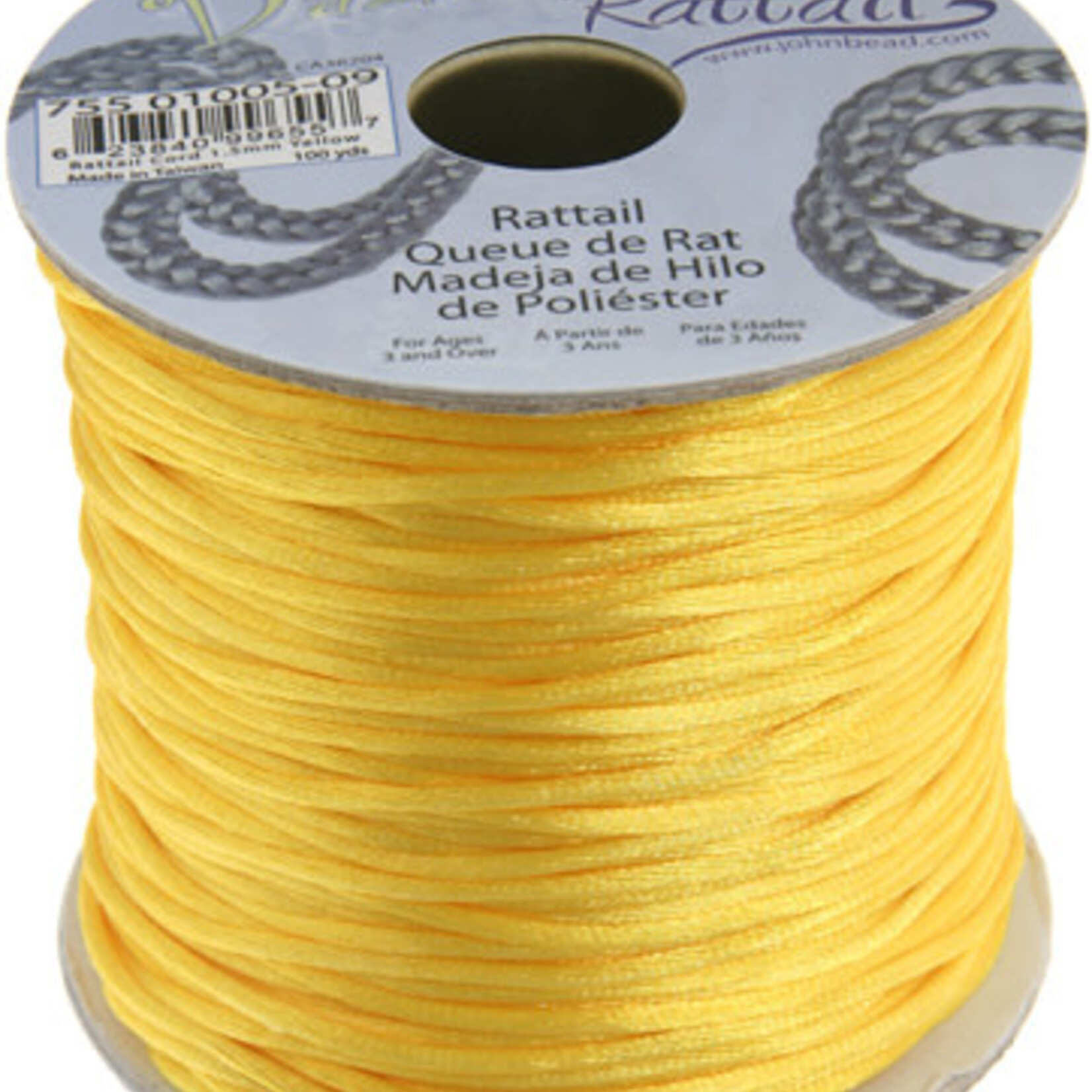 Rattail Cord 1.5mm (100 yards)  Yellow