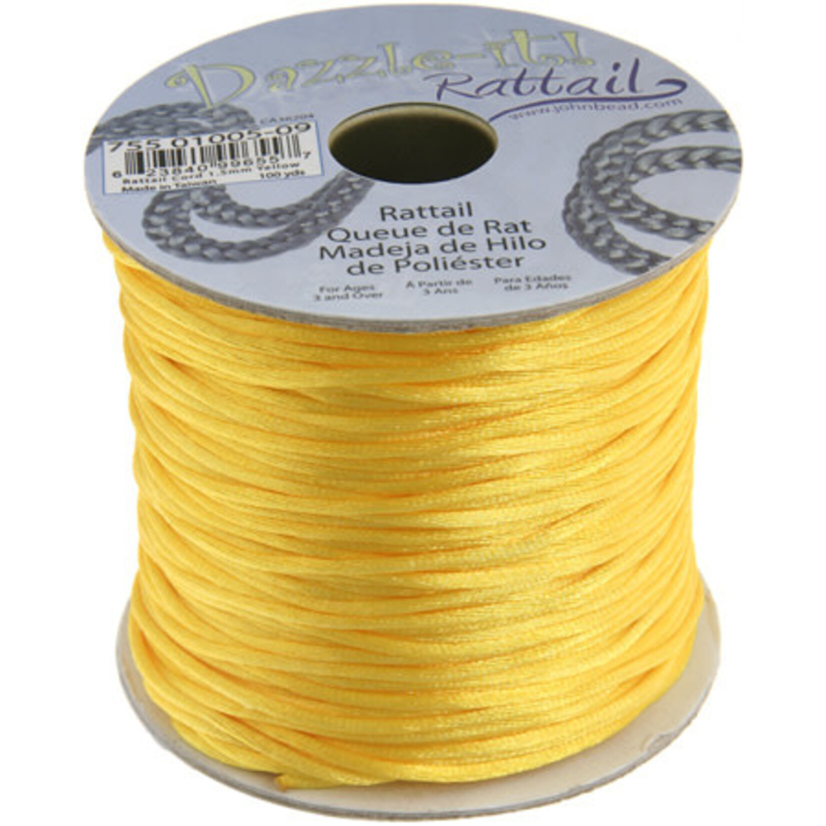 Rattail Cord 1.5mm (100 yards)  Yellow