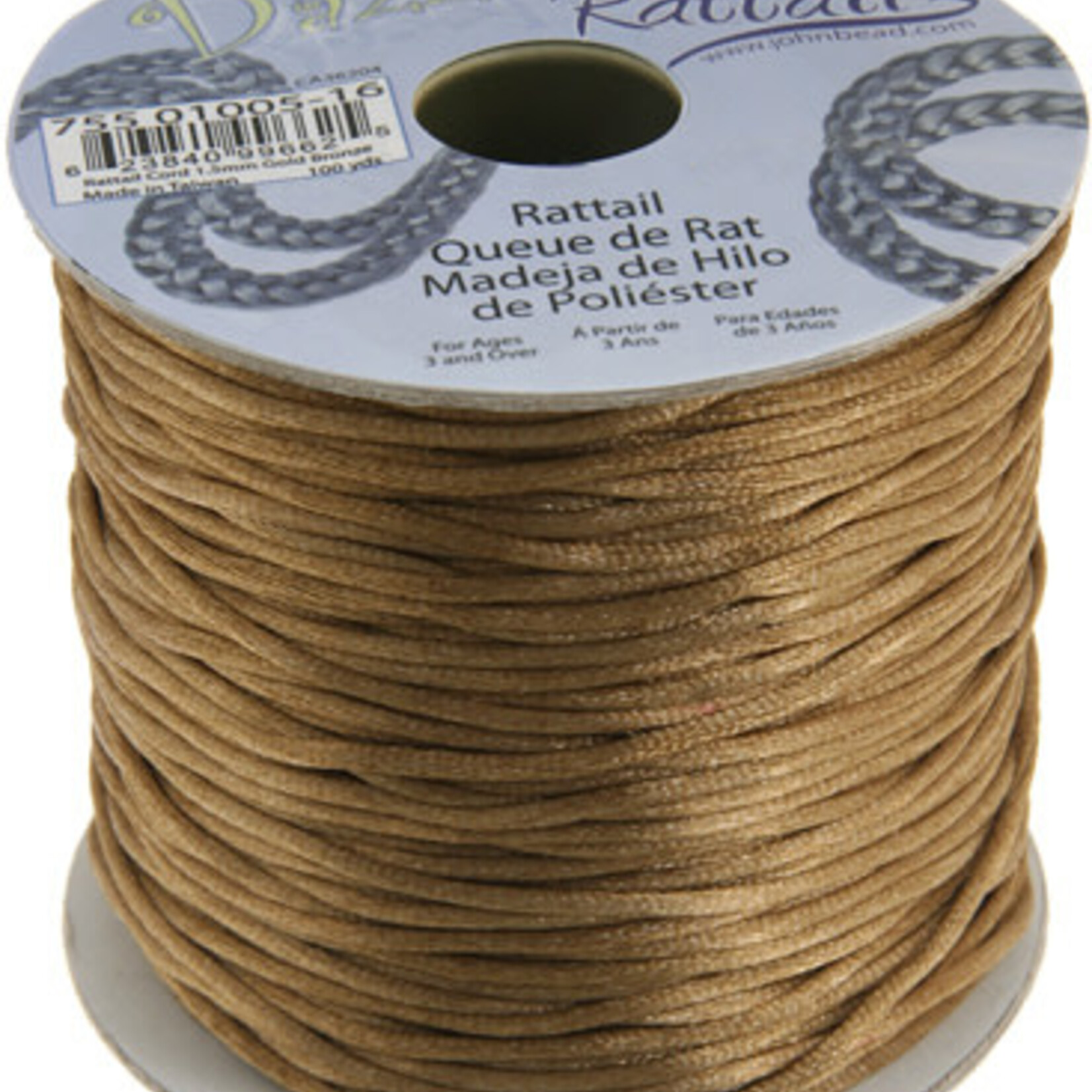 Rattail Cord 1.5mm (100 yards)  Gold