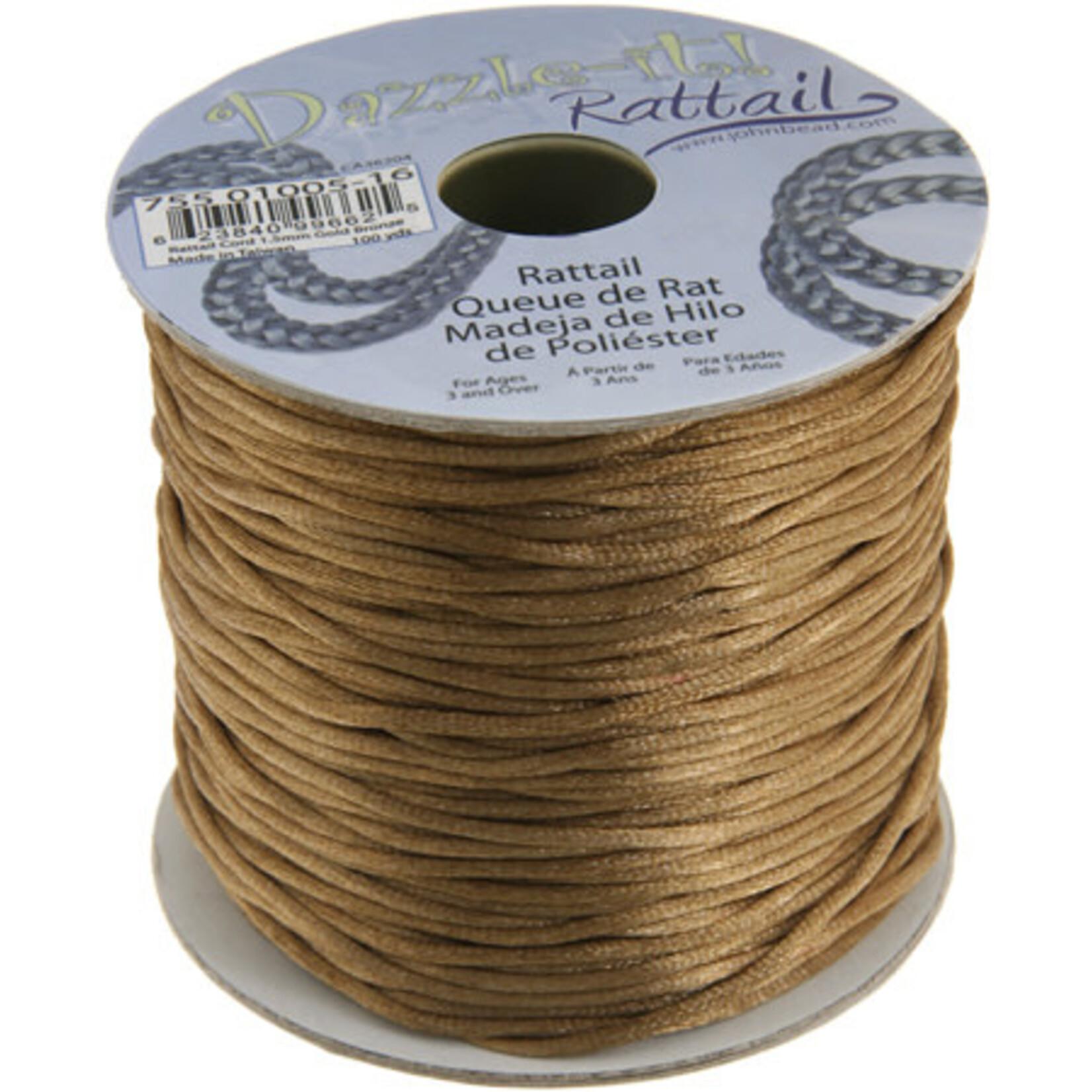Rattail Cord 1.5mm (100 yards)  Gold