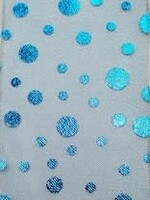 Foil Patterned Organdy 54-60 Inches Turquoise on Turquoise