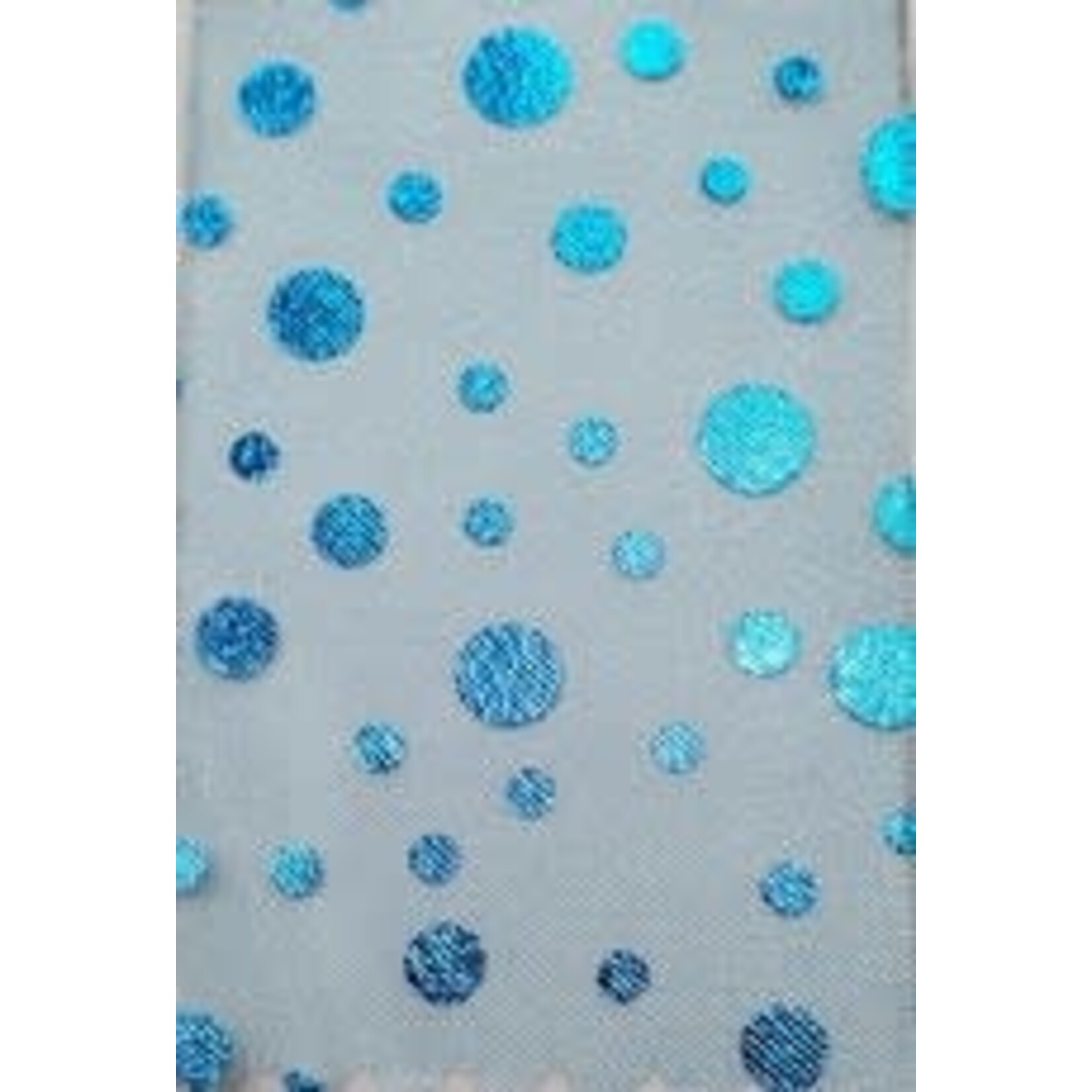 Foil Patterned Organdy 54-60 Inches Turquoise on Turquoise