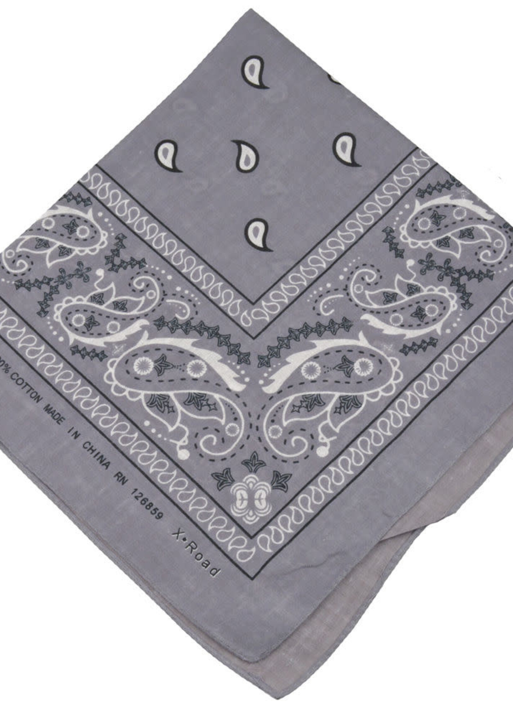 Bandana Paisley Patterned Grey