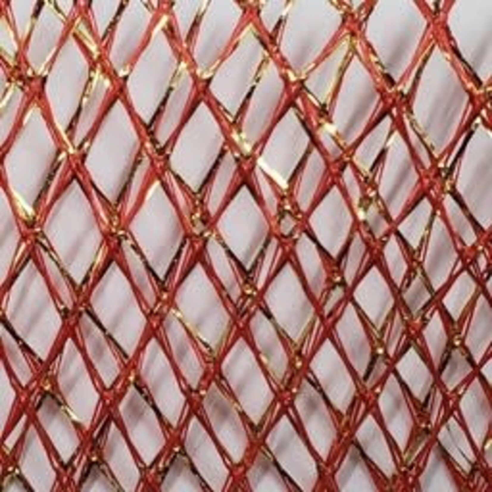 Shiny Diamond Netting 58-60 Inches Red & Gold