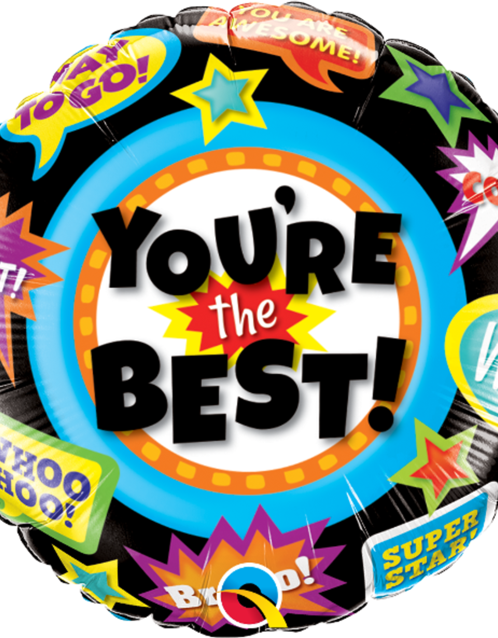 18" 2 Sided Printed Mylar Balloon You're The Best Black/Multi
