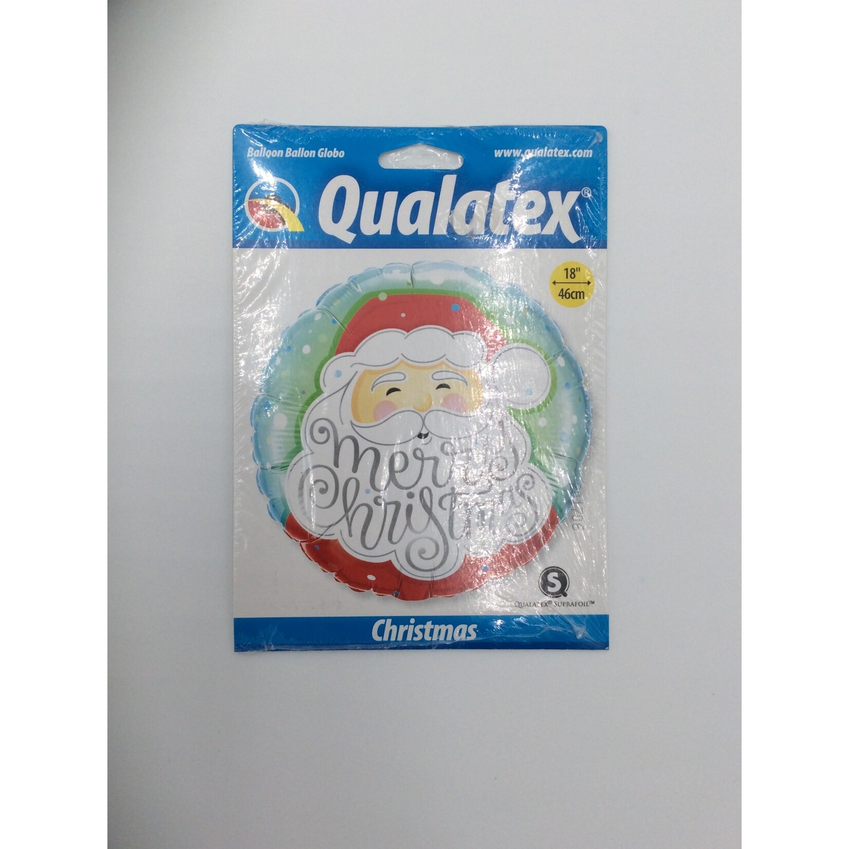 18" 2 Sided Printed Mylar Balloon Santa "Merry Christmas"
