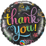 18" 2 Sided Printed Mylar Balloon Thank You Black/Multi