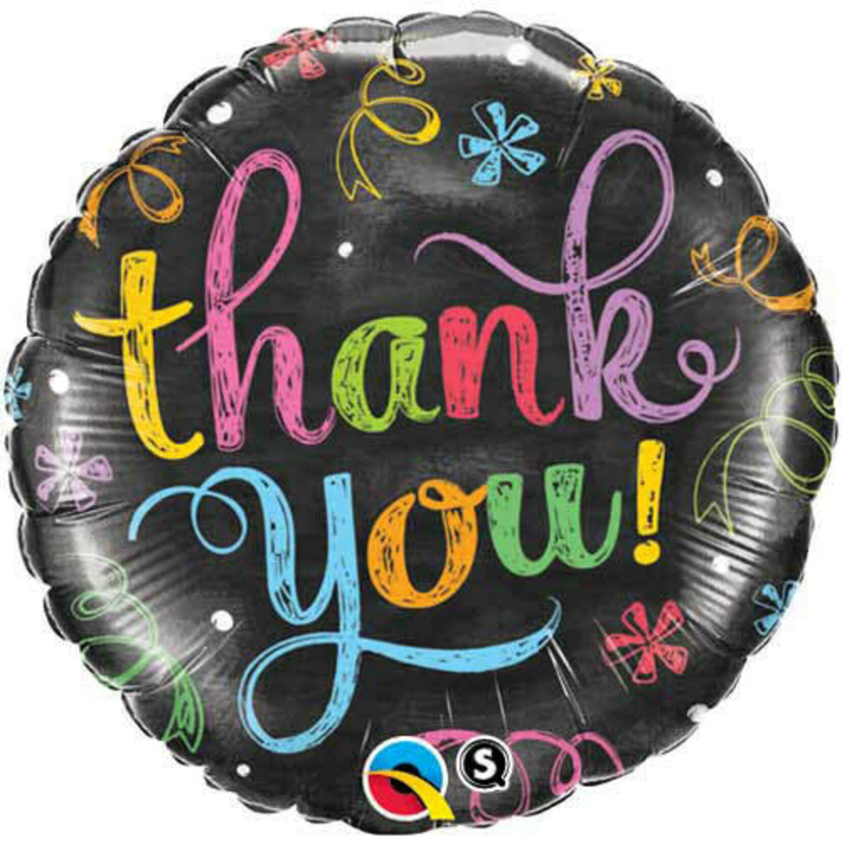 18" 2 Sided Printed Mylar Balloon Thank You Black/Multi