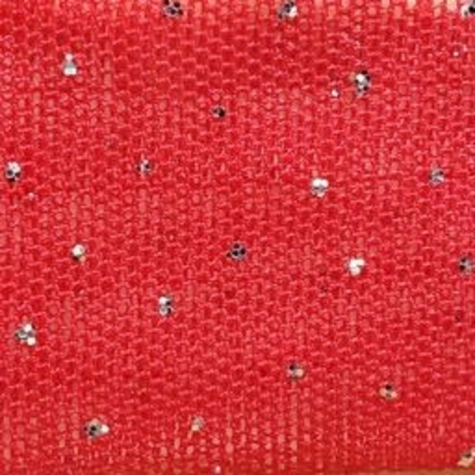 Glitter Stretch Mesh (Silver) Crimson