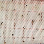 Glitter Stretch Mesh (Gold) White