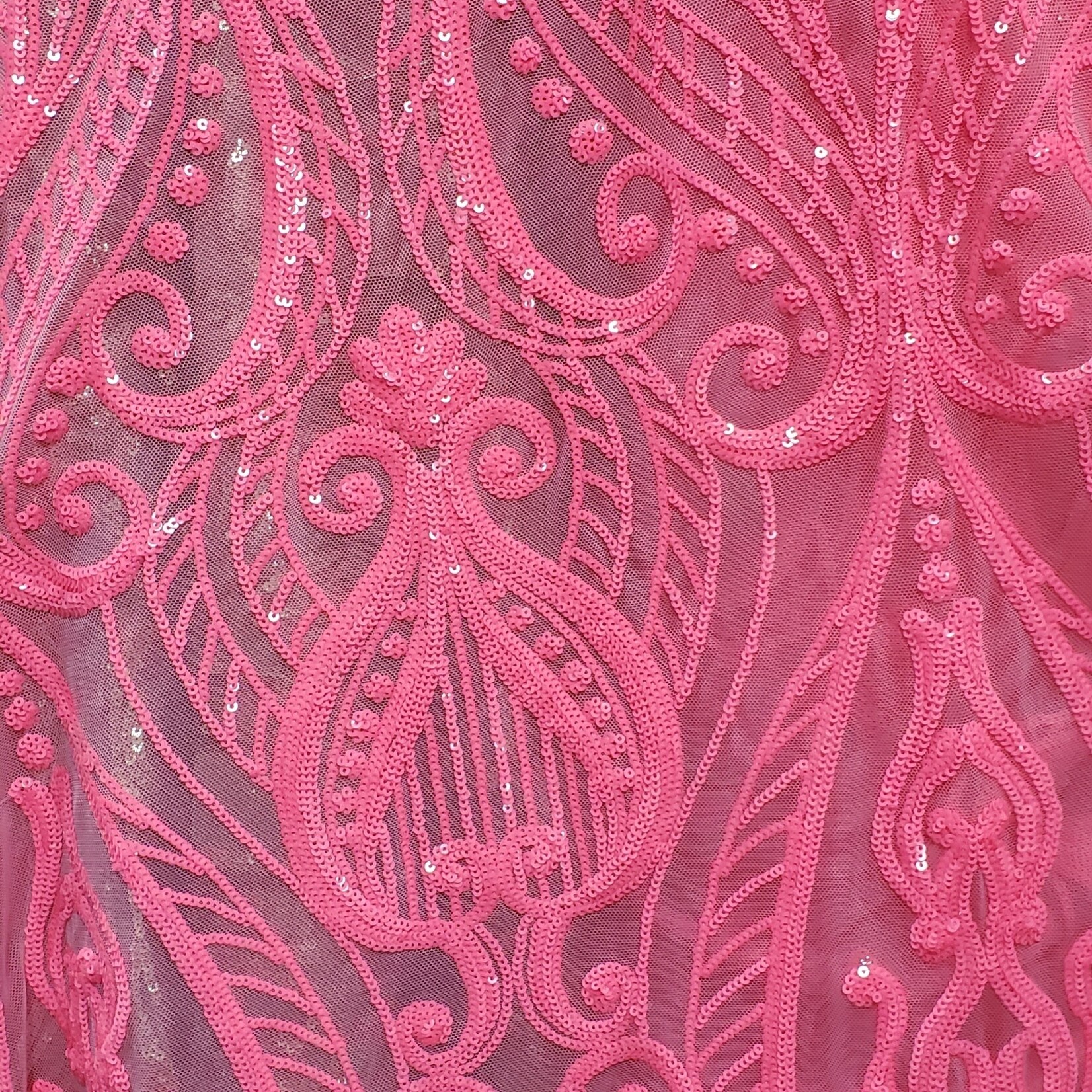 Glitzy Mesh  Neon Pink on Neon Pink