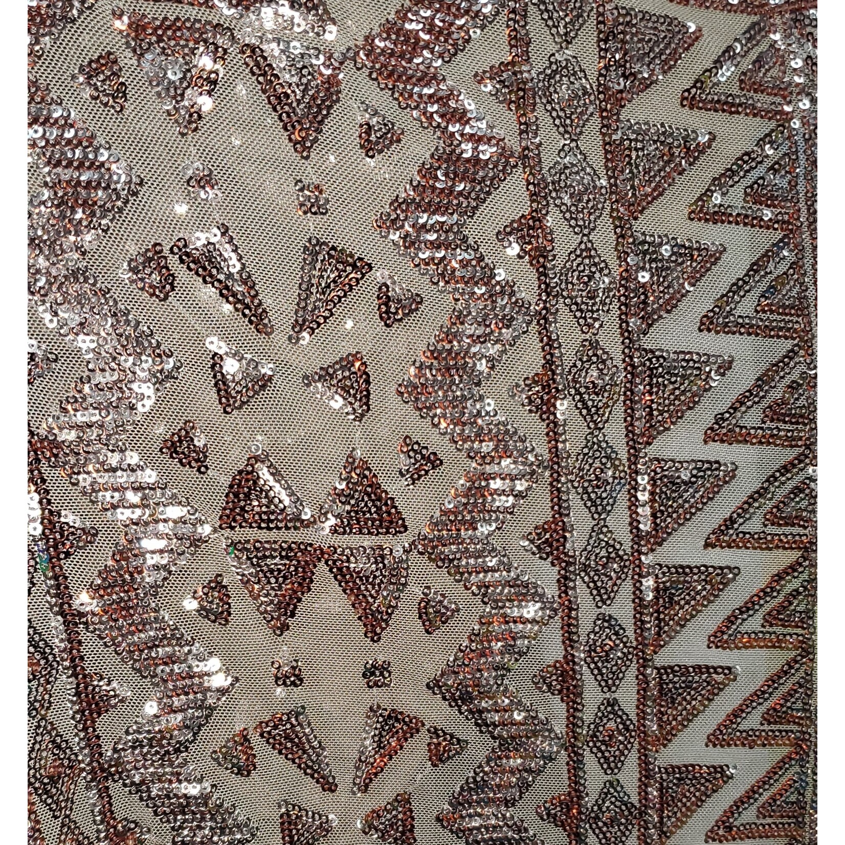 Glitzy Mesh  Rose Gold on Mocha