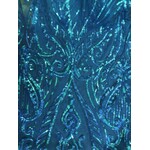 Glitzy Mesh  Neon Blue on Neon Blue