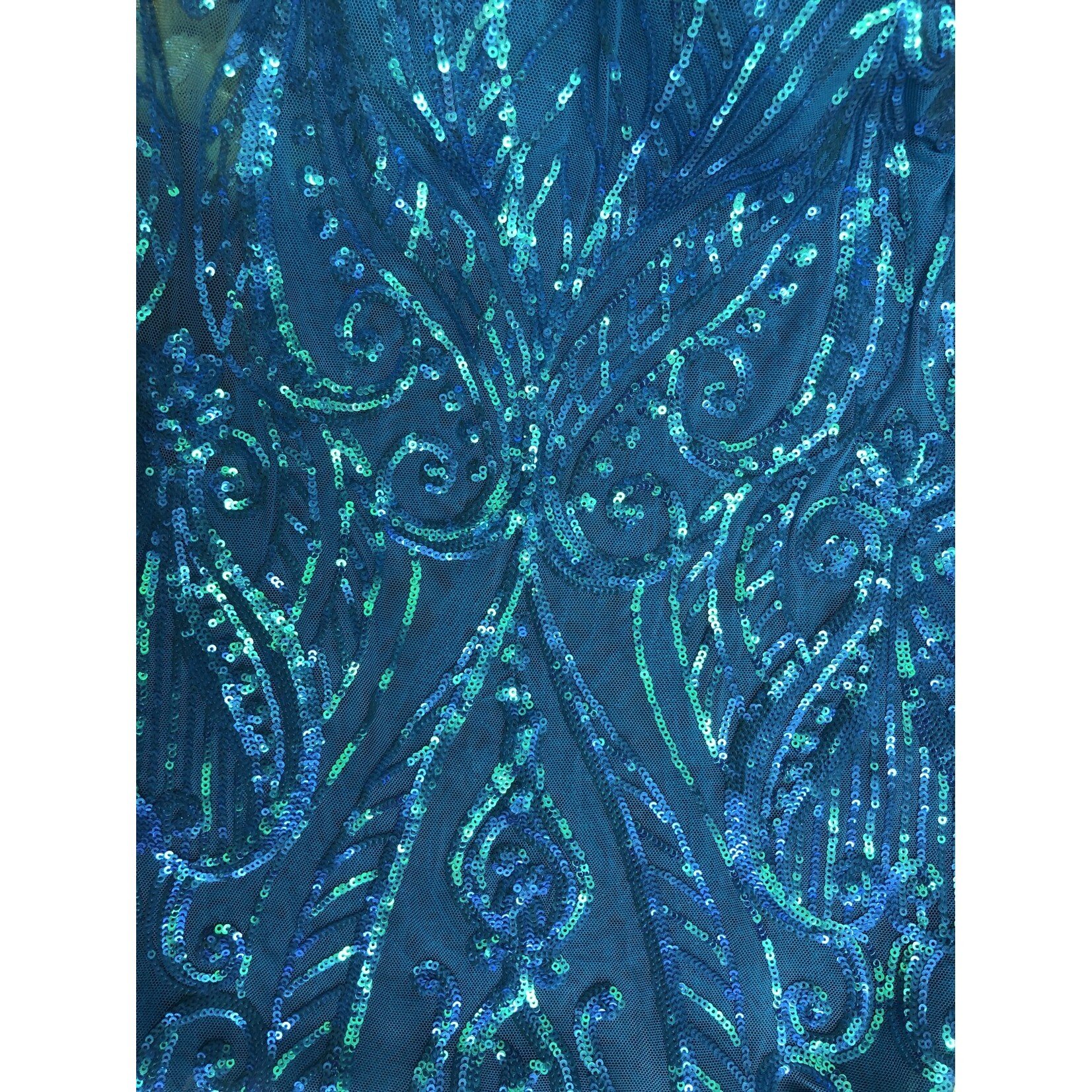 Glitzy Mesh  Neon Blue on Neon Blue