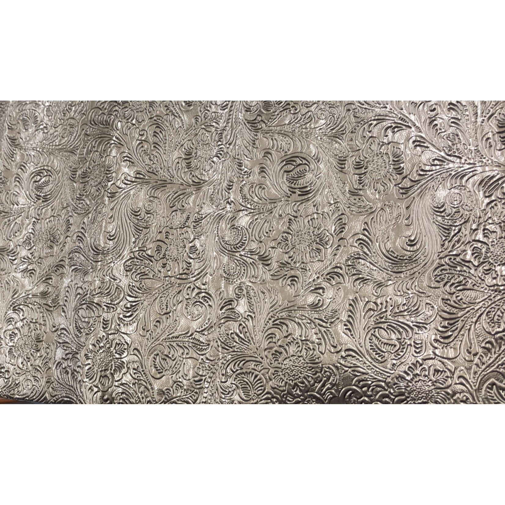 Pattern Western Leatherette with Fleece Backing Bronze