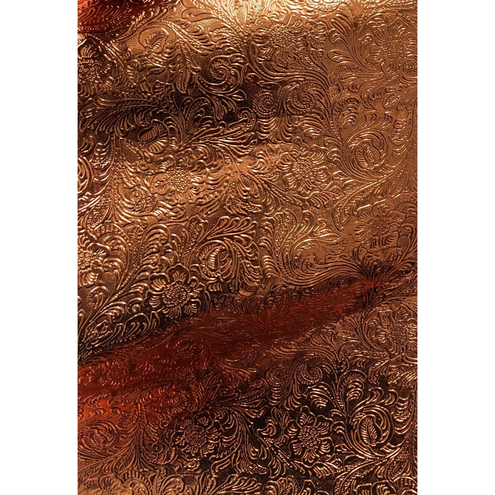 Pattern Western Leatherette with Fleece Backing Copper