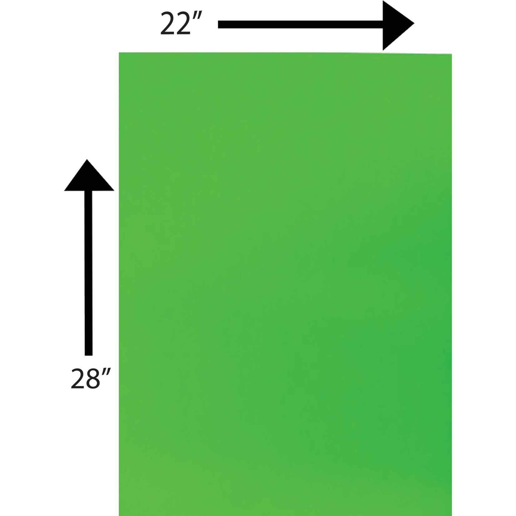 Bristol Board 185GSM 22 x 28 Inches Fluorescent Green