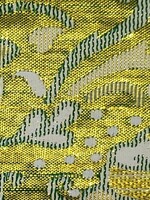 Flower Brocade Lame - Dark Green & Gold