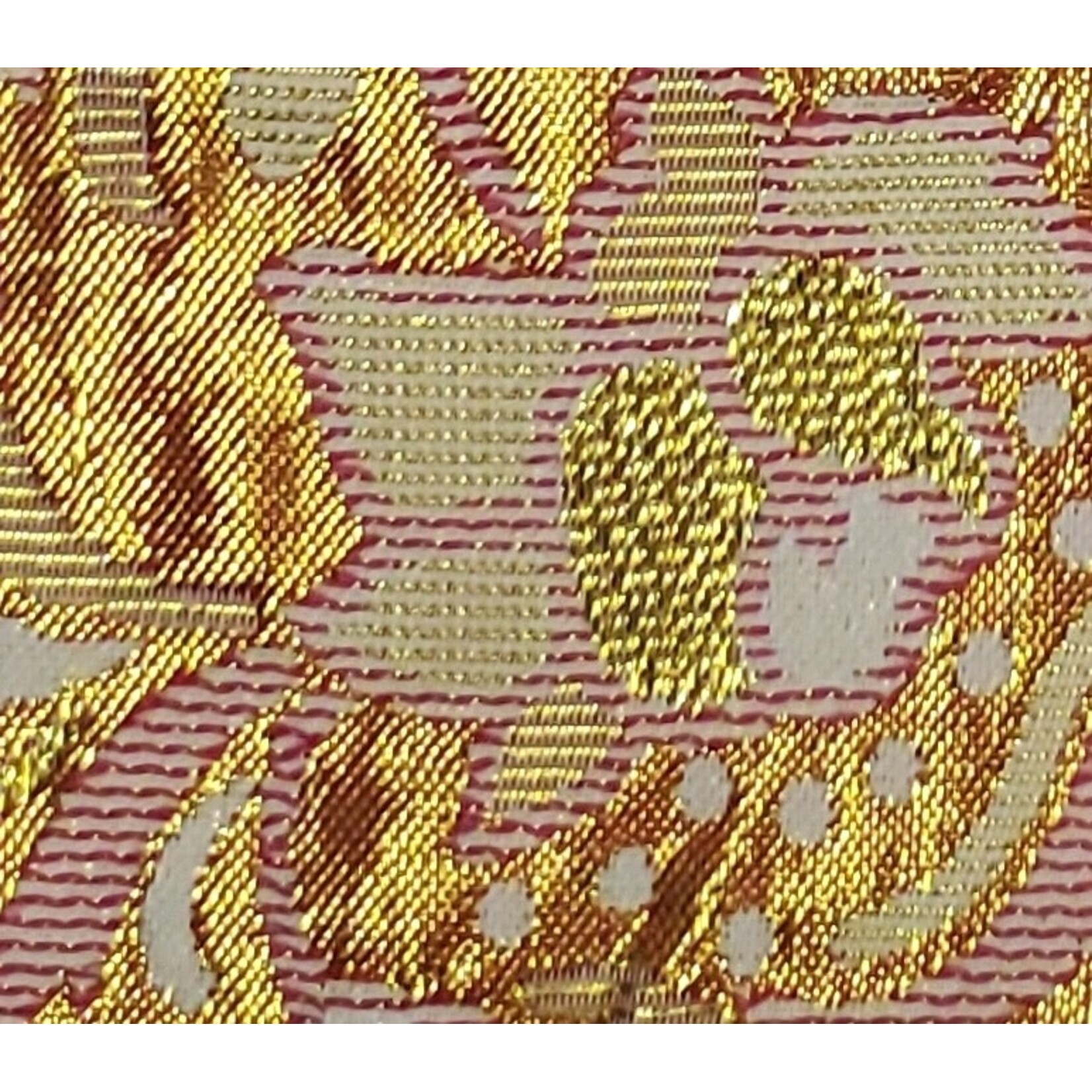 Flower Brocade Lame - Pink & Gold