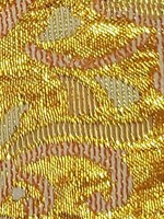 Flower Brocade Lame - Orange & Gold
