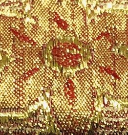 Metallic Floral Brocade Lame - Red & Gold