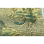 Metallic Floral Brocade Lame - Blue & Gold