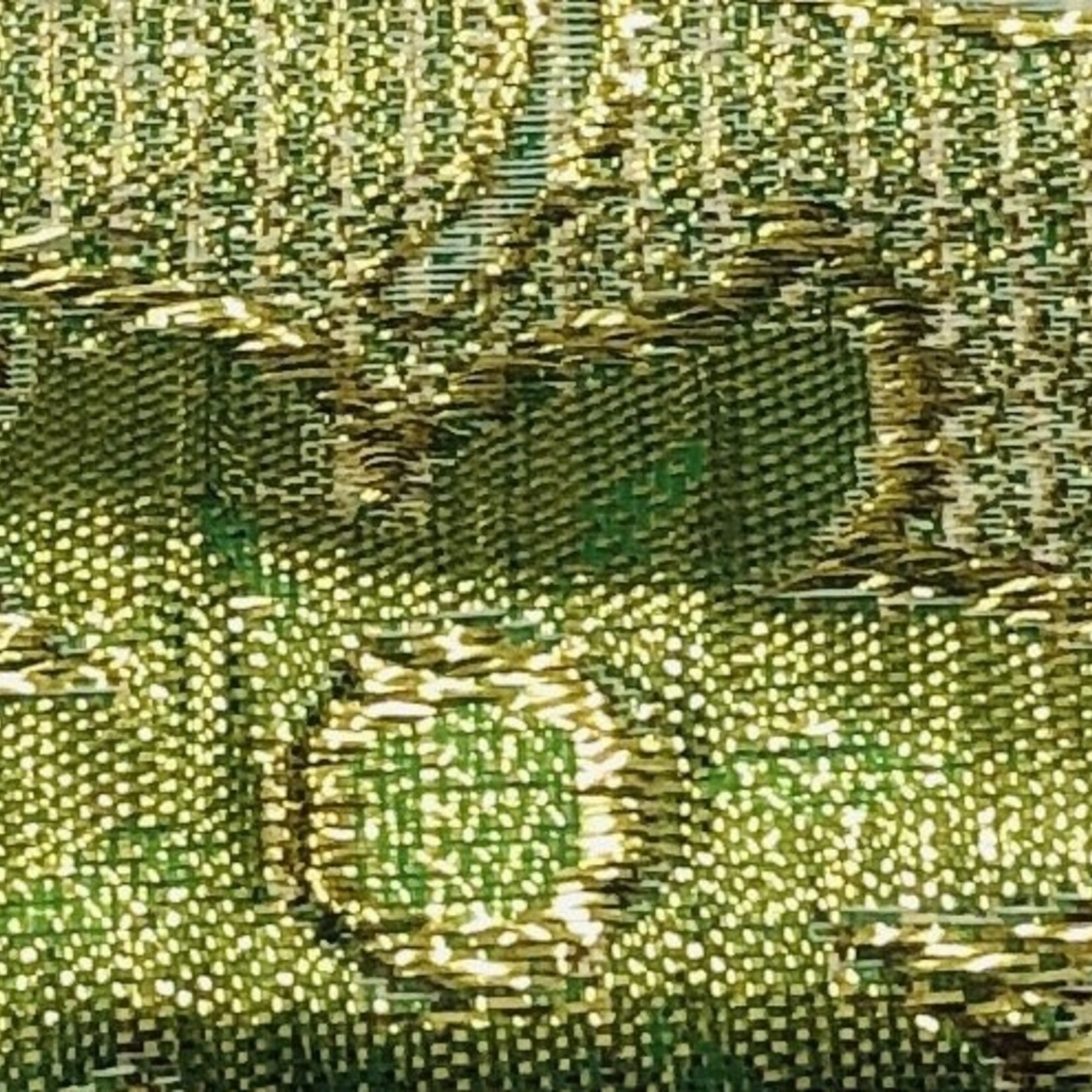 Metallic Floral Brocade Lame Green & Gold